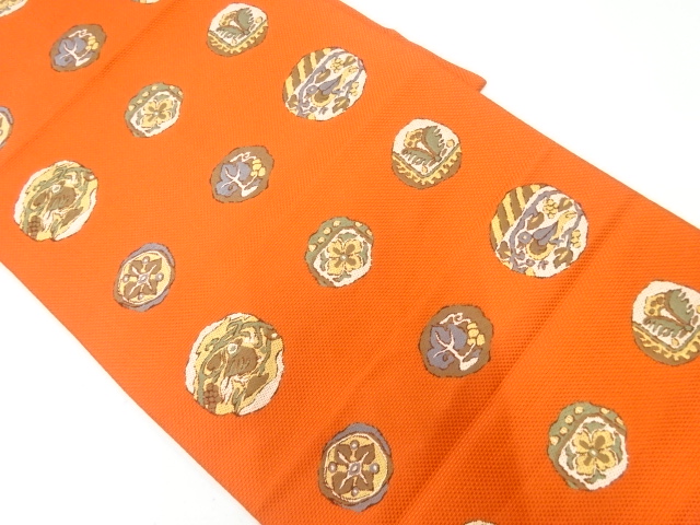 JAPANESE NAGOYA OBI / WOVEN FLORAL PLANTS